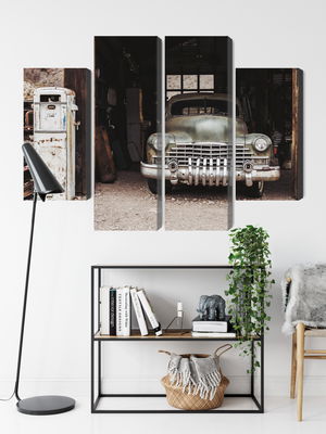 Ljuddämpande tavla - Old car in vintage style