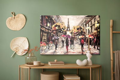 Ljuddämpande tavla - People with colorful