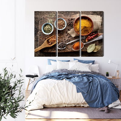 Ljuddämpande tavla - Board with various spices