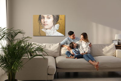 Ljuddämpande tavla - Oil painting. portrait