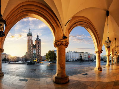 Ljuddämpande tavla - View of Kraków at sunset