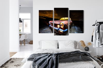 Ljuddämpande tavla - Old abandoned car 3d