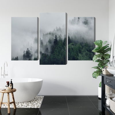 Ljuddämpande tavla - Green misty forest