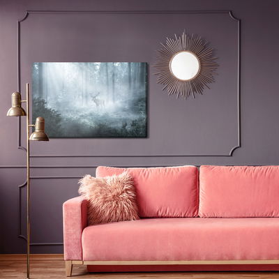 Ljuddämpande tavla - A deer in a dark forest