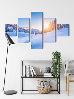 Ljuddämpande tavla - The alps at winter time 3d