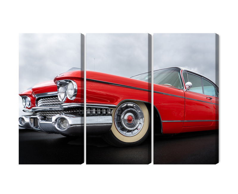 Ljuddämpande tavla - A red car from the 1950s