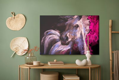 Ljuddämpande tavla - A horse in pastel colours