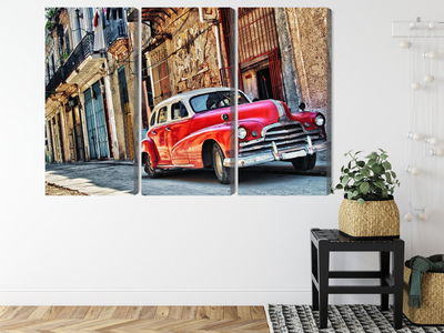 Ljuddämpande tavla - Old american car and havana