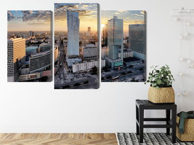 Ljuddämpande tavla - Warsaw skyscrapers at sunset