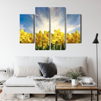 Ljuddämpande tavla - 3d daffodils field