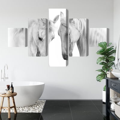 Ljuddämpande tavla - Two horses on a white