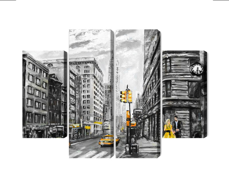 Ljuddämpande tavla - View of the street of new