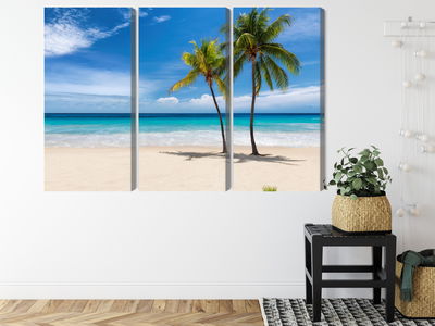 Ljuddämpande tavla - Caribbean beach 3d