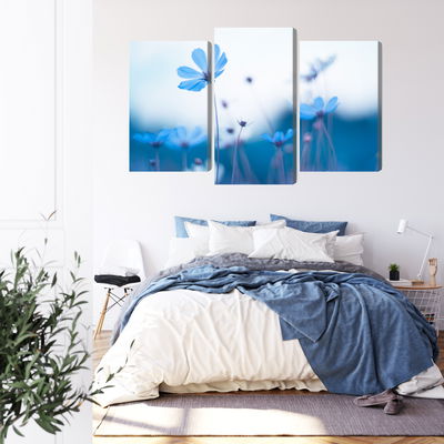 Ljuddämpande tavla - Delicate blue flowers