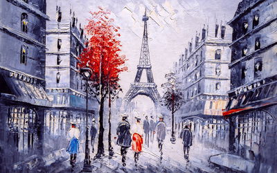 Ljuddämpande tavla - The view of the Paris street
