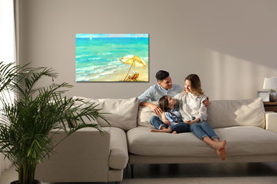 Ljuddämpande tavla - Sunny beach and sea