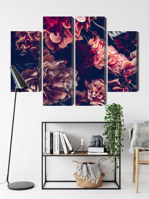 Ljuddämpande tavla - Colorful flowers in a retro