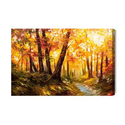 Ljuddämpande tavla - Autumn forest near the river