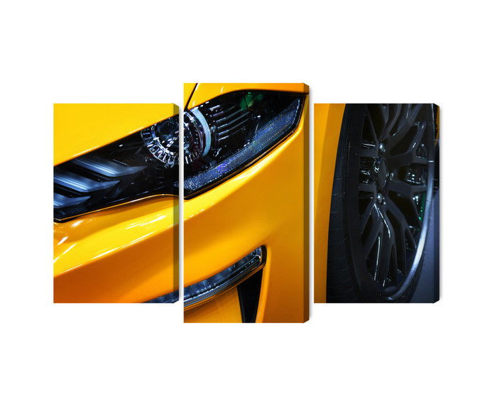 Ljuddämpande tavla - Front of a yellow sports car