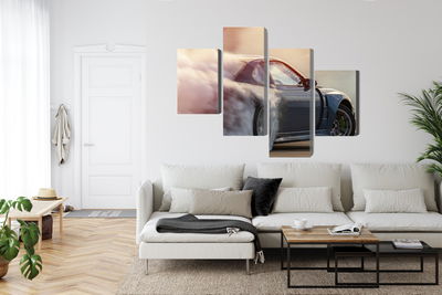 Ljuddämpande tavla - Sports car in a cloud