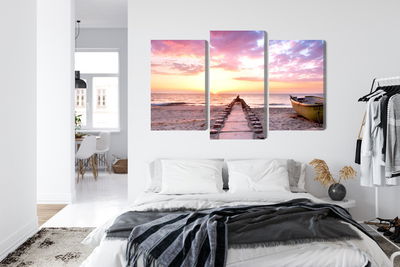 Ljuddämpande tavla - Boat on the beach 3d