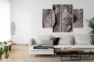 Ljuddämpande tavla - Gray leaves on a macro scale