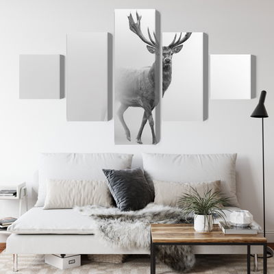 Ljuddämpande tavla - A stately deer in the fog