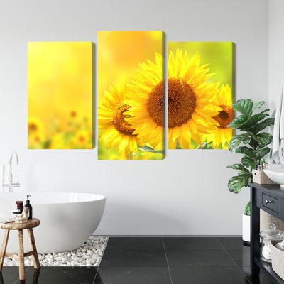 Ljuddämpande tavla - Blooming sunflowers 3d