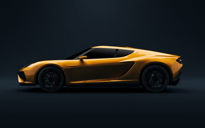 Ljuddämpande tavla - Yellow 3d sports car