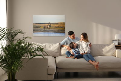 Ljuddämpande tavla - A deer over the water