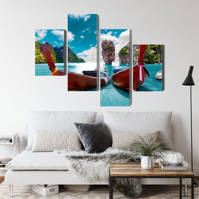 Ljuddämpande tavla - Boats at the andaman sea
