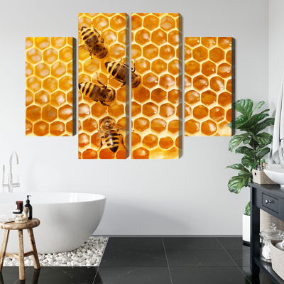 Ljuddämpande tavla - Bees on the honeycomb