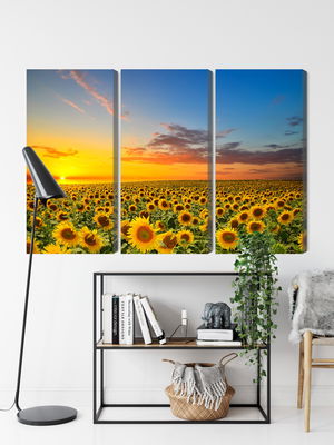 Ljuddämpande tavla - Sunset over a 3d sunflower