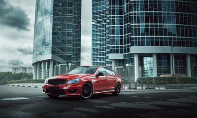 Ljuddämpande tavla - Red car on a background