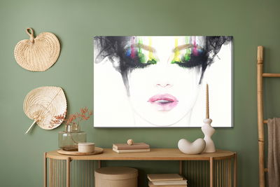 Ljuddämpande tavla - Abstract female face
