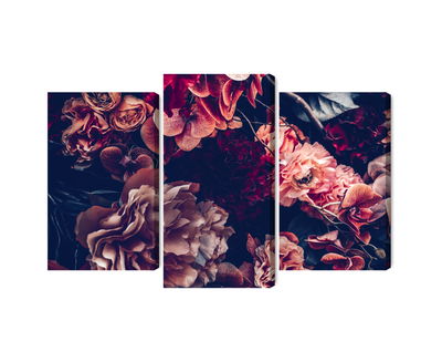 Ljuddämpande tavla - Colorful flowers in a retro