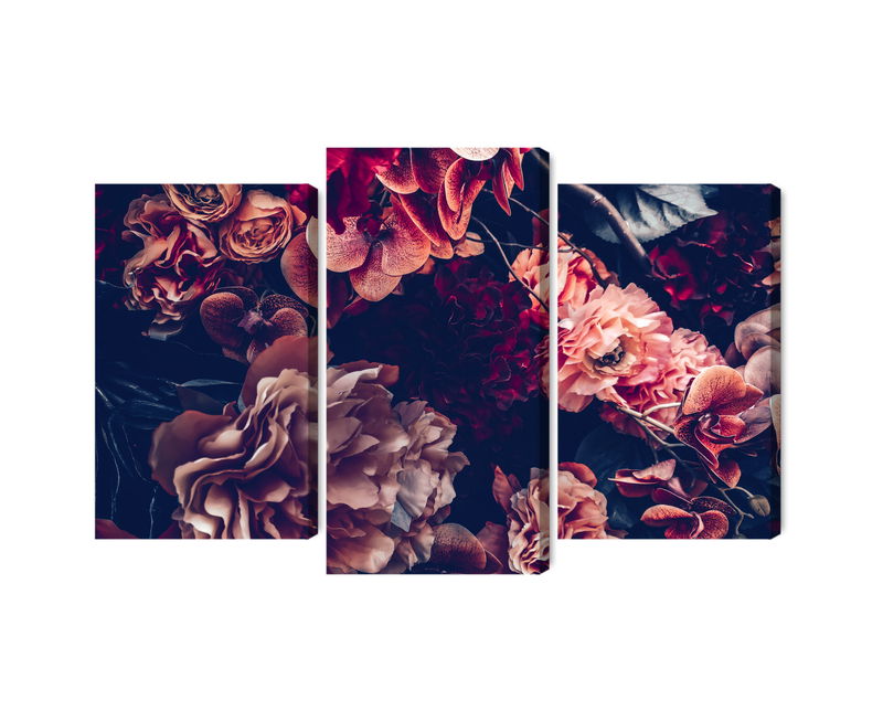 Ljuddämpande tavla - Colorful flowers in a retro