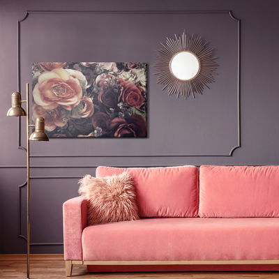 Ljuddämpande tavla - Colourful roses and leaves