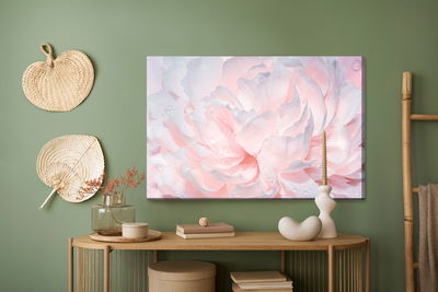 Ljuddämpande tavla - Peonies in drops of water