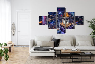 Ljuddämpande tavla - Warsaw panorama at night