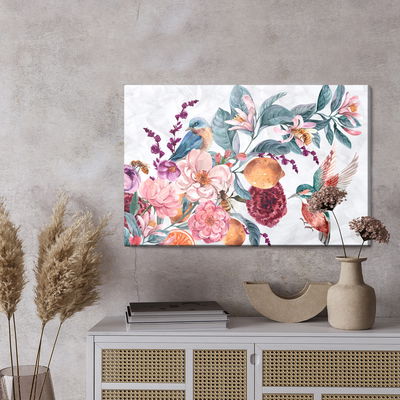 Ljuddämpande tavla - Colorful birds among