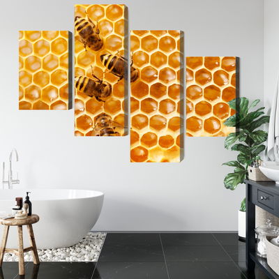 Ljuddämpande tavla - Bees on the honeycomb