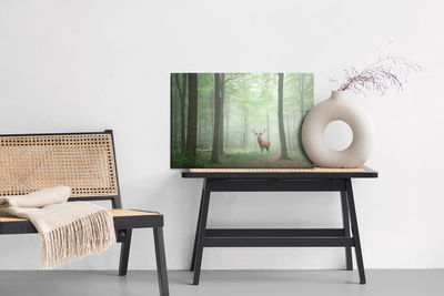 Ljuddämpande tavla - Deer in the misty forest