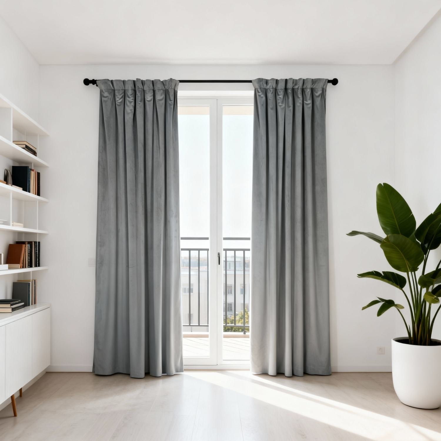 Extra bred ljuddämpande gardin – Silent Curtain Feltra (420cm 250cm Ljusgrå (82) Med mörkläggning)