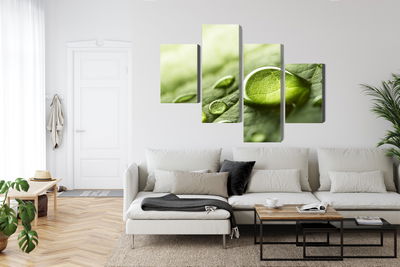 Ljuddämpande tavla - Water drops on a leaf