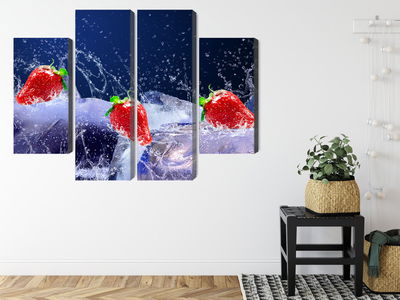 Ljuddämpande tavla - Strawberries on ice