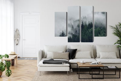 Ljuddämpande tavla - Green misty forest