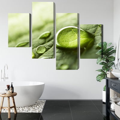 Ljuddämpande tavla - Water drops on a leaf