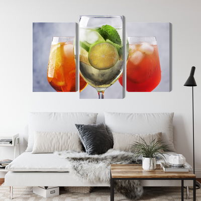 Ljuddämpande tavla - Set of summer cocktails