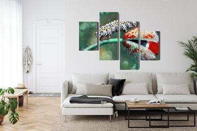 Ljuddämpande tavla - A caterpillar and a ladybug